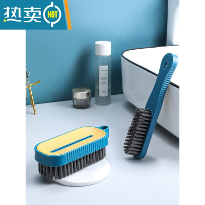 敬平鞋刷软毛家用不伤鞋专用刷鞋器洗鞋板刷多功能清洁刷洗衣刷子 [优惠搭配装]❤蓝黄撞色软毛刷子