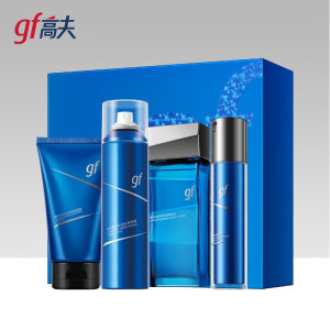 (GF)高夫男士护肤套装套盒 恒润保湿礼盒 洁面120g+喷雾150ml+水120ml+乳50ml保湿补水新老款随机发