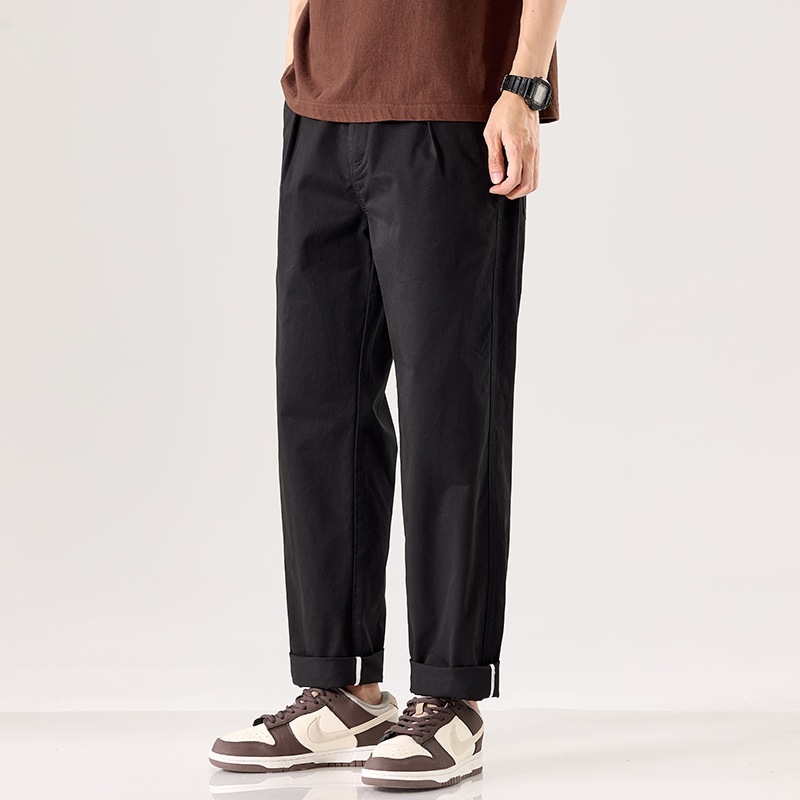 2026高端纯棉休闲裤男松紧腰薄款休闲男裤春夏纯棉宽松哈伦裤男生