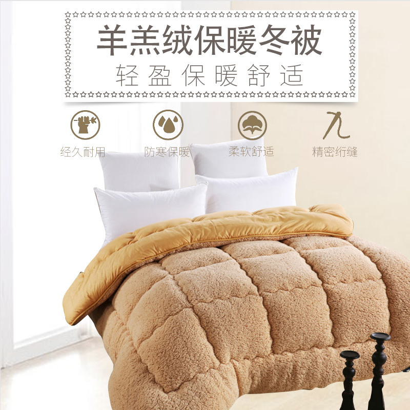 伊伊爱Z01900021纯色羊羔绒被子秋冬保暖被