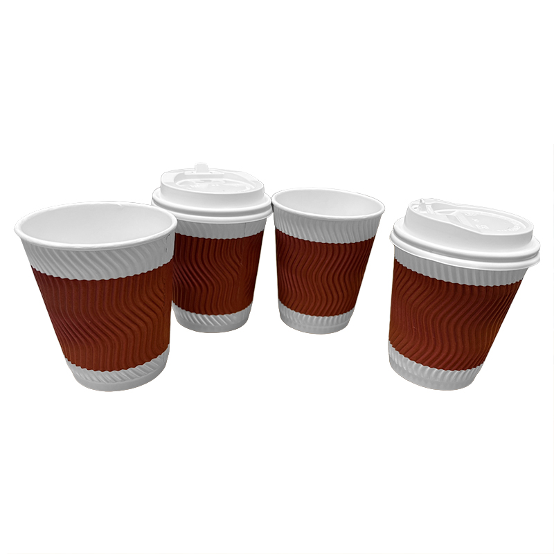优诗提念YSTN-ZB011一次性咖啡瓦楞纸杯带盖100.00 个/箱 (计价单位:箱)红色