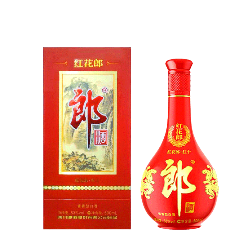 郎酒 53度 红花郎十(10)陈酿 高度白酒 500ml单瓶装 酱香