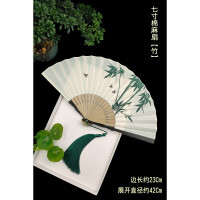 7寸中国风扇子折扇复古风男女汉服夏季随身折叠扇子古典棉麻竹扇 三维工匠 七寸棉麻扇[鹤]