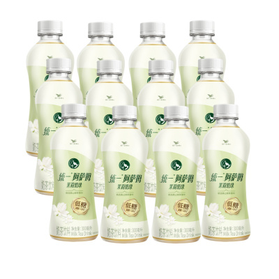 统一阿萨姆300ml*12小瓶茉莉奶绿低糖奶茶休闲下午茶饮料整箱特价批