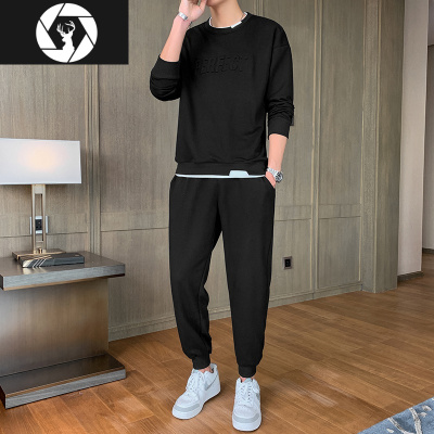 HongZun男士休闲套装日版男装春秋一套搭配帅气潮流运动上衣秋装休闲卫衣其他套装