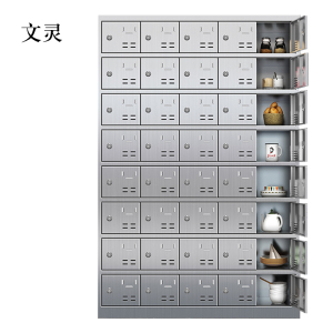 文灵201不锈钢食堂带锁餐具柜40门碗柜钥匙锁1800*1200*300
