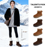 新款复古雪地靴女冬季加绒加厚保暖棉鞋厚底增高短靴百搭靴子