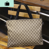 手提包男2020新款休闲斜挎单肩包商务公文包简约时尚潮流韩版办公NEW LAKE 灰色收藏送礼品