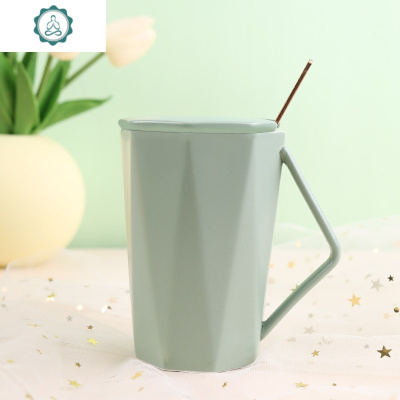 马克杯带盖勺杯子陶瓷创意个性潮流家用咖啡水杯北欧ins风简约女封后