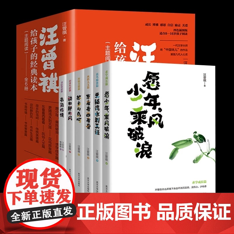 汪曾祺给孩子的经典读本 全6册 求学成长传统美德市井生活书信寄意篇收录人间草木 汪曾祺散文精选集 汪曾祺散文受戒