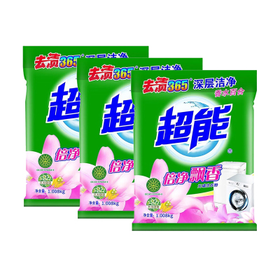 超能洗衣粉 倍净飘香持久留香深层洁净家用组合机洗专用无磷 1.008kg*3袋