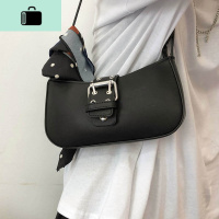 赛小懒 网红单肩手提小黑包2020新款ins复古女学生百搭腋下法棍包NEW LAKE 黑色女士单肩包