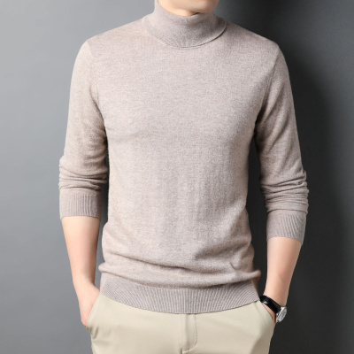 男装秋冬新款320g羊毛衫男士高领毛衣套头纯色打底针织衫男