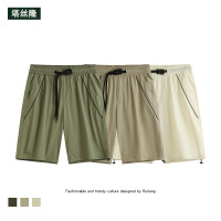 男装夏季短裤男塔丝隆复古潮牌纯色五分裤运动休闲裤源头厂家
