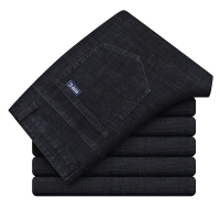 金盾(KIN DON)牛仔裤男冬季厚款直筒宽松商务休闲长裤弹力修身冬天男士裤子