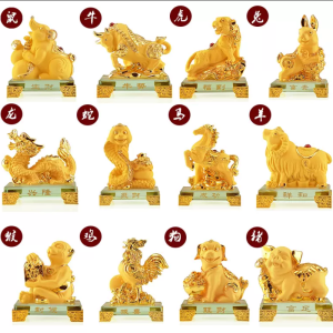 美帮汇十二生肖鼠牛虎兔龙蛇马羊猴鸡狗猪工艺品12家居装饰摆件