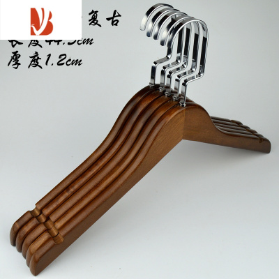 三维工匠复古服装店实木衣架男女衣服撑裤架防滑酒店木质服装道具