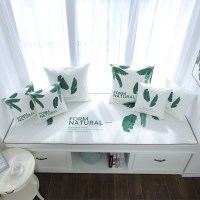 家柏饰(CORATED)北欧高密度乳胶飘窗垫窗台垫定做榻榻米阳台海绵垫沙发毯坐垫 芭蕉叶 12cm飘窗垫