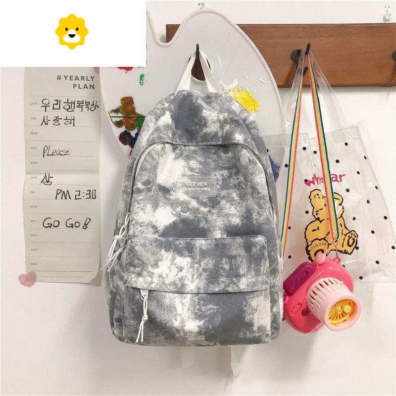 fenghou扎染书包女大学生小众高中双肩包2021新款ins风夏天日系森系