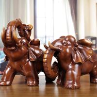 美帮汇大象摆件一对象客厅酒柜装饰品玄关乔迁新居大象一对