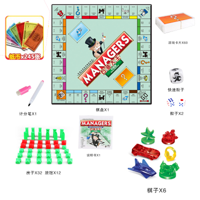 豪华版大富翁游戏棋世界之旅儿童地产银行成人超大桌游强手棋加厚纸币中国版可折叠活动款