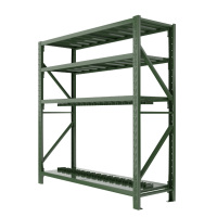 湘渭消防铁锹镐农具摆放架安保装备器材存放架绿色货架盾牌架重型-主架