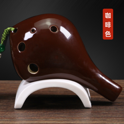 炎黄陶笛六孔AC熏烧6孔中音C调陶笛儿童学生初学入门吹奏乐器