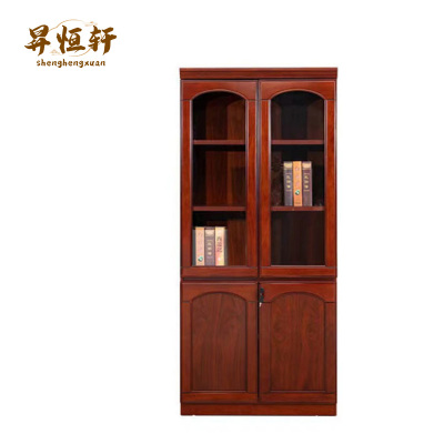 文件柜办公室书柜带衣柜一体木质油漆门老板柜子中式资料柜办公柜两门书柜 800*400*2000mm/组