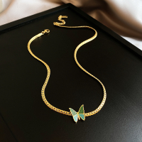 轻奢钛钢蝴蝶项链女小众设计感不掉色颈链高级锁骨链2024年新款潮送女朋友老婆情人节七夕生日礼物