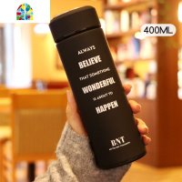 韩版创意个性简约保温杯定制潮流 ins泡茶男女网红水杯时尚杯子 FENGHOU 蓝色系-余生很贵[智能版]