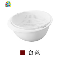 双层洗菜盆子带盖塑料厨房家用洗水果洗菜洗米筛淘米盆 FENGHOU 白色洗菜篮洗菜篮