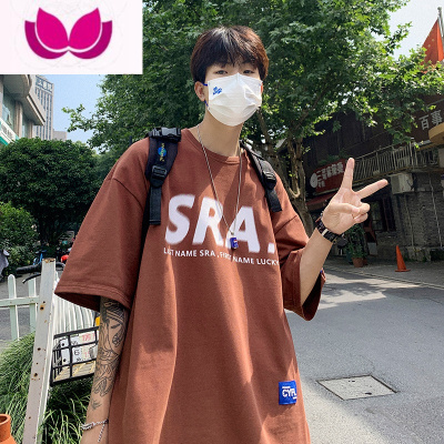 七斓夏季t恤男短袖ins潮牌宽松复古男生半袖美式潮流百搭衣服男士