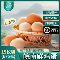 [苏鲜生推荐] 三物纪 AA级新鲜土鸡蛋15枚无沙门氏菌皖南营养橙心鸡蛋