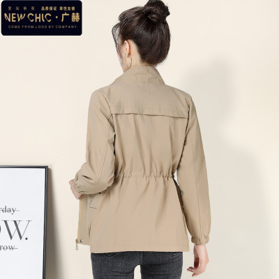 广赫小个子立领风衣女春短款收腰气质时尚洋气休闲减龄上衣二八月外套风衣