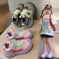 儿童透气网面运动鞋男女童夏新款魔术贴学生老爹鞋休闲跑步鞋