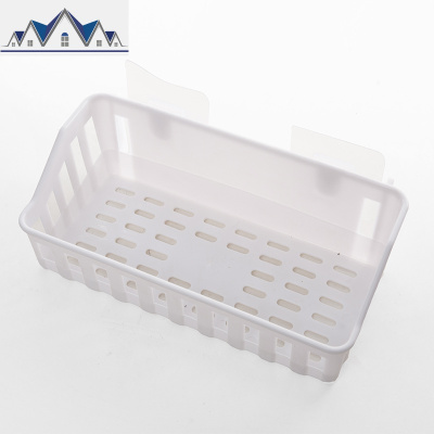 加厚粘胶壁挂篮厨房卫生间置物篮收纳篮免打孔漏水篮置物架 三维工匠