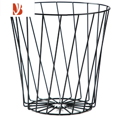 三维工匠 北欧风铁艺镂空垃圾桶 家用干湿分离废纸篓厕所金属垃圾筒
