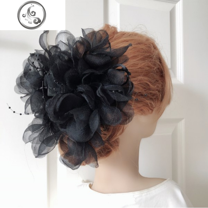 大号头花夸张抓夹娟沙串珠发抓超大花盘发发卡子女头饰发饰发夹 jimi