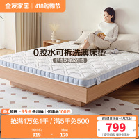 全友家居 薄款进口天然乳胶床垫1.8x2米双人家用舒脊椰棕床垫子