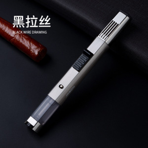 中邦JOBON防风充气蓝焰直冲长条打火机创意可视气仓点艾灸雪茄点火枪 ZB323DHJ
