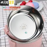 三维工匠304不锈钢饭盒多层保温手提圆形儿童学生分层三层便当盒餐盒 多彩+餐具双层保温杯