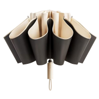 反向全自动钢骨玻纤 反光黑胶布 配色橡胶漆手柄 YF-Z2021015 晴雨两用伞