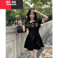 YIBUSHENG学院风甜美polo连衣裙季女2024新款小个子裙子收腰修身气质短裙