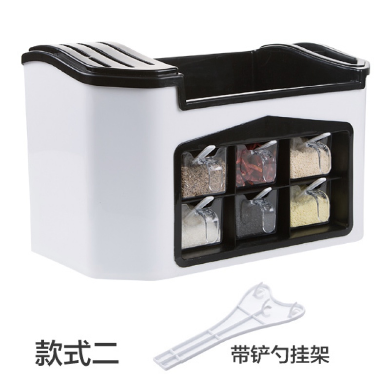 调味罐调料盒置物架组合装 厨房用品盐罐调料罐收纳盒套装