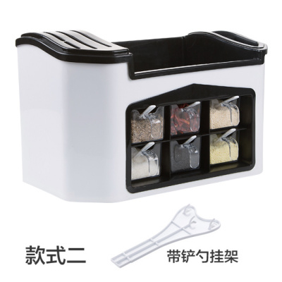 调味罐调料盒置物架组合装 厨房用品盐罐调料罐收纳盒套装
