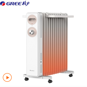 格力GREE油汀取暖器NDY22-S6022 2200W三档调温13片加热片恒温保护,大空间速热时尚设计移动便捷安全过热