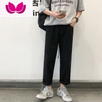 七斓休闲牛仔裤男高街vibe潮牌百搭直筒宽松美式复古阔腿长裤子