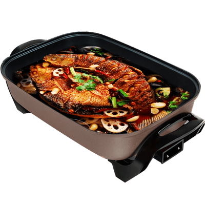 电火锅家用电炒锅多功能锅电热锅 火锅锅电煮锅电煎锅烤鱼火锅 8l电
