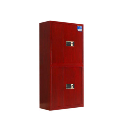 正斌保密柜财务档案柜文件柜办公室资料储物柜保险柜电子密码国保锁通双节红木纹-指纹密码锁