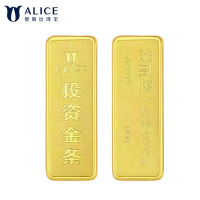 ALICE爱丽丝珠宝 黄金金条100g足金9999纯金投资金条收藏储值黄金生日礼物